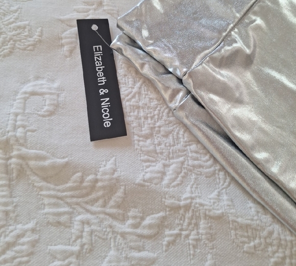 Shimmering Silver Womens 2X Leggings Elizabeth & Nicole - Picture 7 of 11